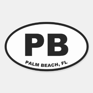 Palm Beach PB Ovaler Aufkleber
