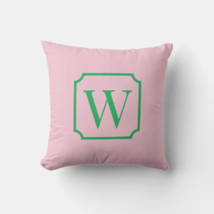 Palm Beach Pink Monogramm-Schlafzimmerrücken Kissen