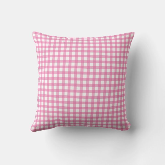 Palm Beach Preppy Gingham Throw Pillow | Colorful  Kissen (Rückseite)