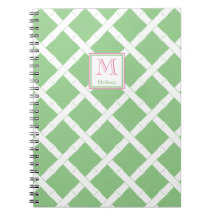 Palm Beach Preppy Green und Pink Bamboo Trellis
