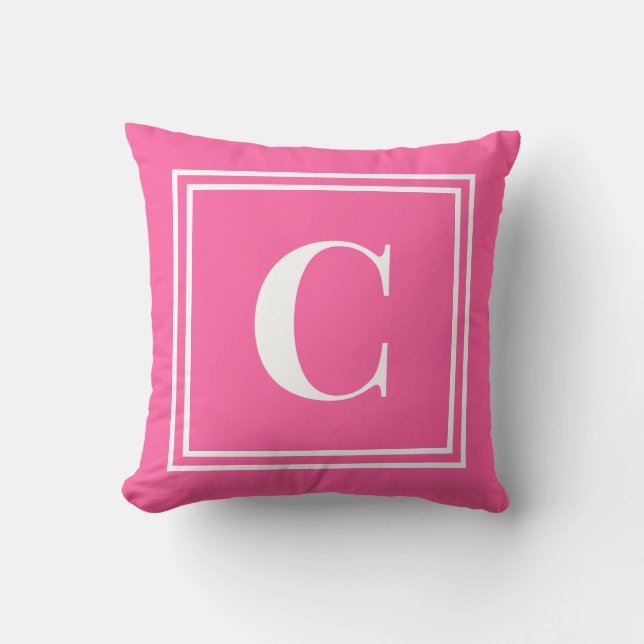 Palm Beach Preppy Monogram Throw Pillow Kissen (Vorderseite)