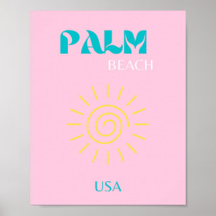 Palm Beach, Preppy, Preppy Art, Pink Poster