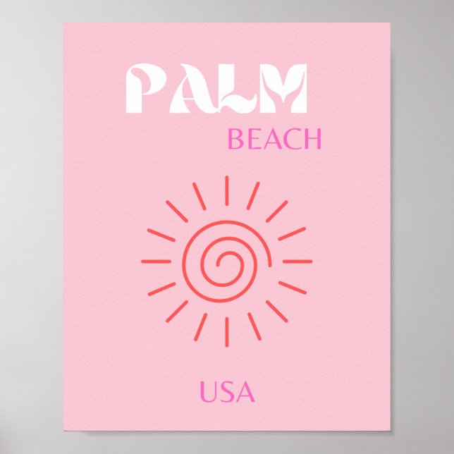 Palm Beach, Preppy, Preppy Room, rosa Poster (Vorne)