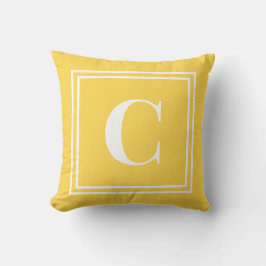 Palm Beach Preppy Yellow Monogram Throw Pillow Kissen
