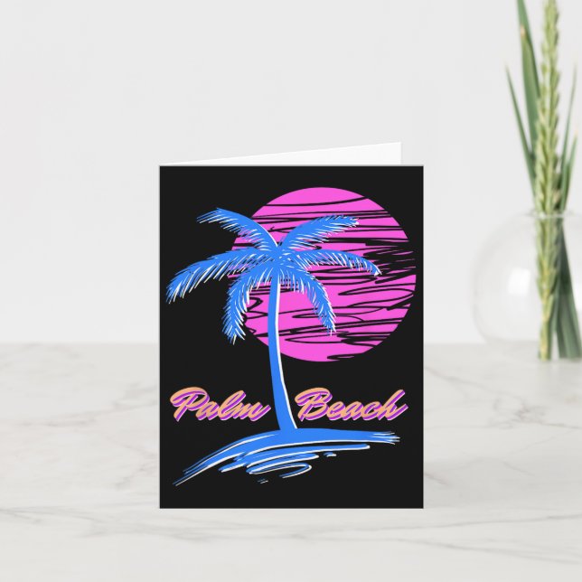Palm Beach Retro 80er Ästhetik Karte (Vorderseite)