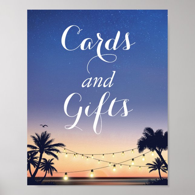 Palm Beach String Lights Card und Geschenkzeichen Poster (Vorne)