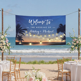 Palm Beach String Lights Sommerhochzeit Party Banner