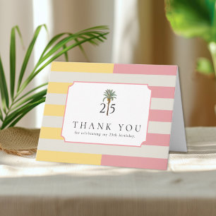 Palm Beach Stripe Tropical 25. Geburtstag Danke