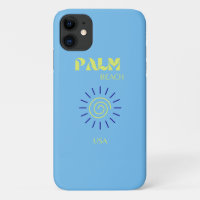 Palm Beach, Travel Art, Florida, Preppy, Blue
