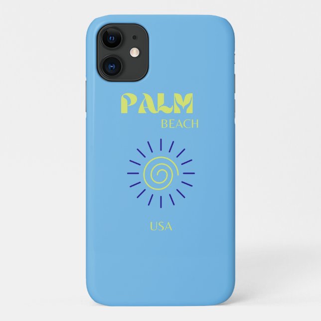 Palm Beach, Travel Art, Florida, Preppy, Blue Case-Mate iPhone Hülle (Rückseite)