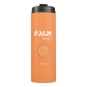 Palm Beach, Travel Art, Preppy, Orange Thermosbecher