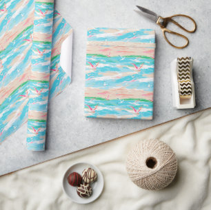 Palm Beach Tropical Beach Seagulas Geschenkpapier