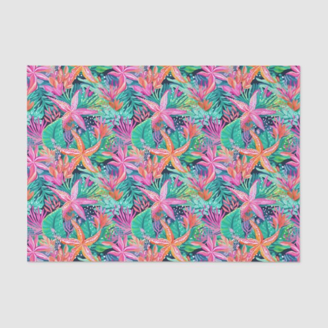 Palm Beach Tropical Island Unterwasser Starfish Seidenpapier (Vorderseite)