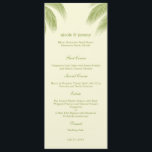 Palm Beach Wedding Menu Card - Green Menükarte<br><div class="desc">Diese moderne Palm Beach Wedding Collection von berryberryswesweß.com ist wunderschön und mit tropischem Charme gefüllt. Bitte kontaktieren Sie uns für individuelle Farben.</div>