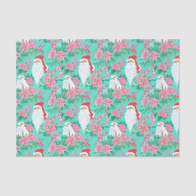 Palm Beach Weihnachten Wasserfarbe Florenz Santa Seidenpapier (Vorderseite)