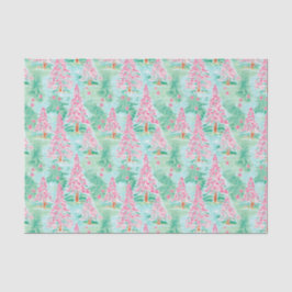 Palm Beach Weihnachten Wasserfarbe Rosa & Grüne Bä Seidenpapier