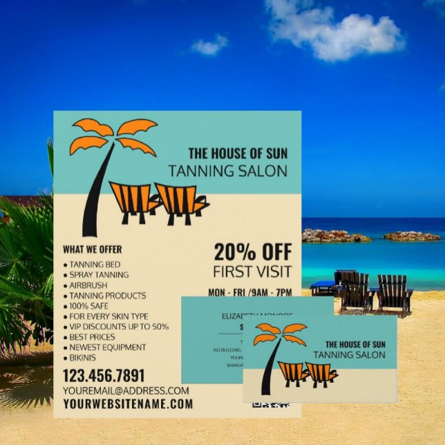 Palm Beach, Werbeflyer für Sonnenstudio Flyer (Von Creator hochgeladen)