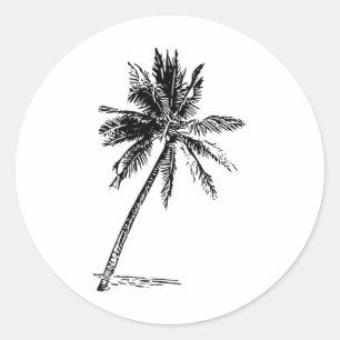 Palm Beachwear Strandoutfit Surfen Aloha Retro Pa Runder Aufkleber