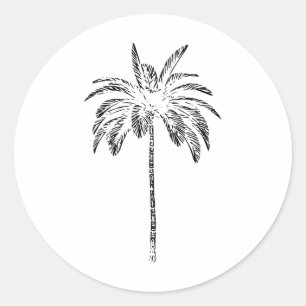 Palm Beachwear Strandoutlook Surfen Aloha Retro Pa Runder Aufkleber