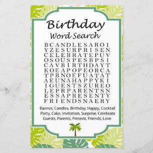 Palm Birthday Wortsuche