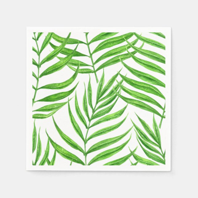Palm Blätter Aquarell Serviette (Vorderseite)