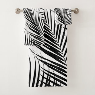 Palm Blätter - Black & White Cali Vibes #1 Badhandtuch Set