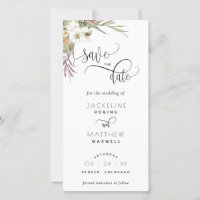 Palm Blätter Blumenhochzeit speichern das Date-Les
