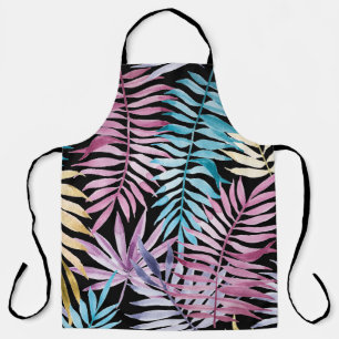 Palm-Blätter: dunkles Aquarellmuster Schürze