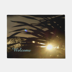 Palm Blätter Fronten Sonnenuntergang Doormat Fußmatte