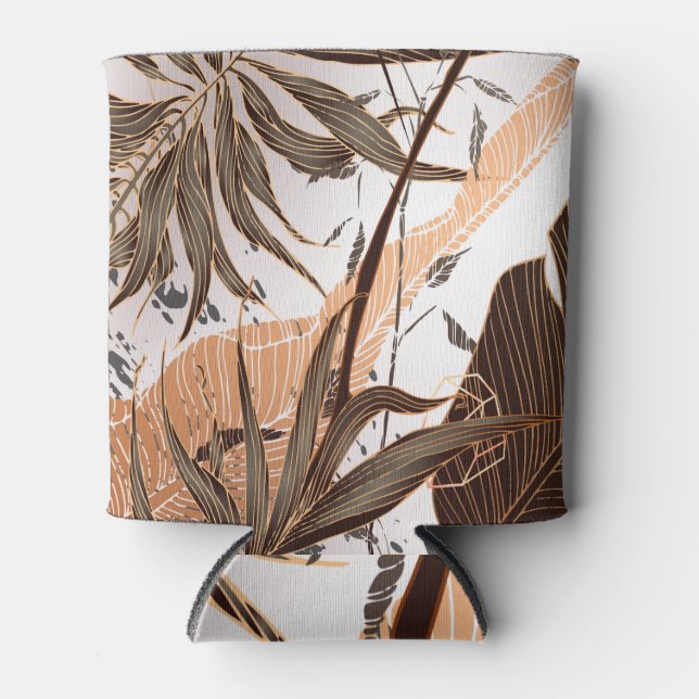Palm Blätter Gold Marmordesign Dosenkühler (Vorderseite)