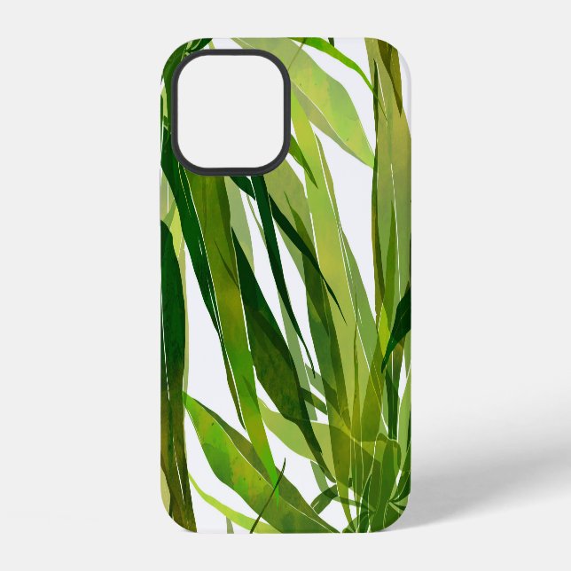 Palm-Blätter Handgemalte Muster iPhone Hülle (Rückseite)