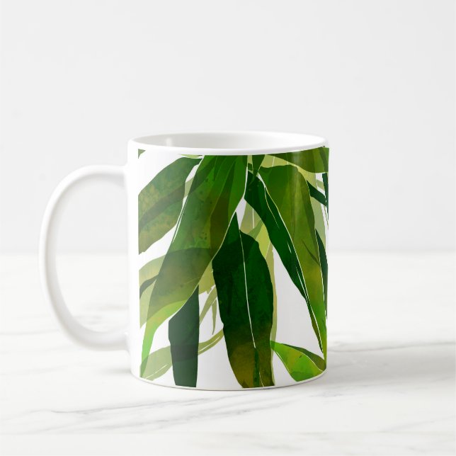 Palm-Blätter Handgemalte Muster Kaffeetasse (Links)