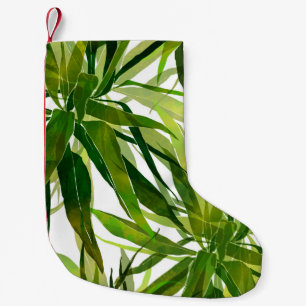 Palm-Blätter Handgemalte Muster Kleiner Weihnachtsstrumpf