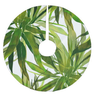 Palm-Blätter Handgemalte Muster Polyester Weihnachtsbaumdecke