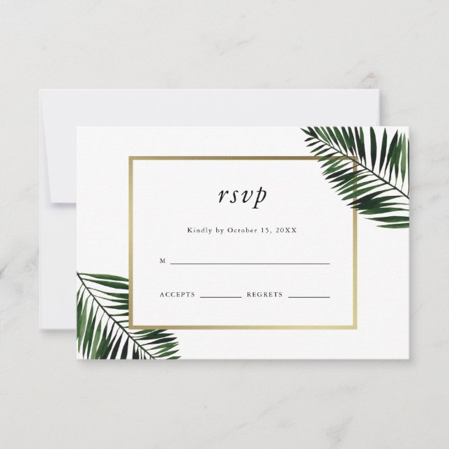Palm Blätter Hochzeit Rsvp (Vorderseite)