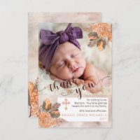 Palm Blätter Hydrangea Girl Foto Taufe Vielen Dank