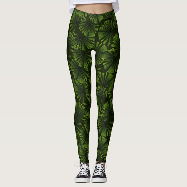 Palm-Blätter Leggings (Vorderseite)