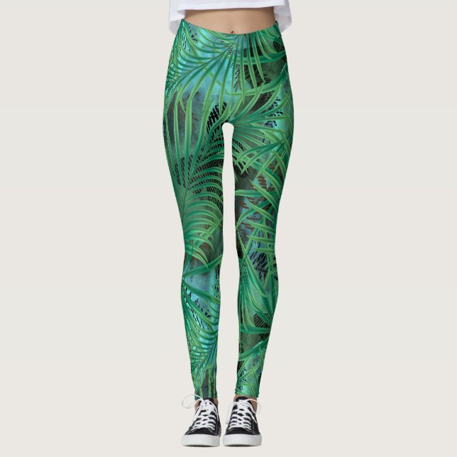 Palm-Blätter Leggings (Vorderseite)