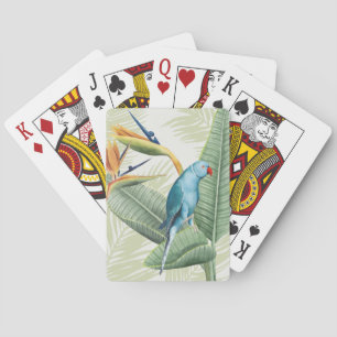 Palm-Blätter mit Blauem Vogel Spielkarten