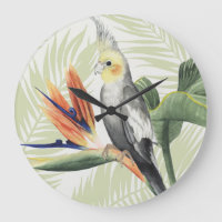 Palm-Blätter mit schwarzem Vogel