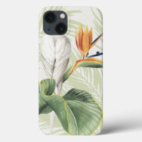 Palm-Blätter mit weißem Vogel
