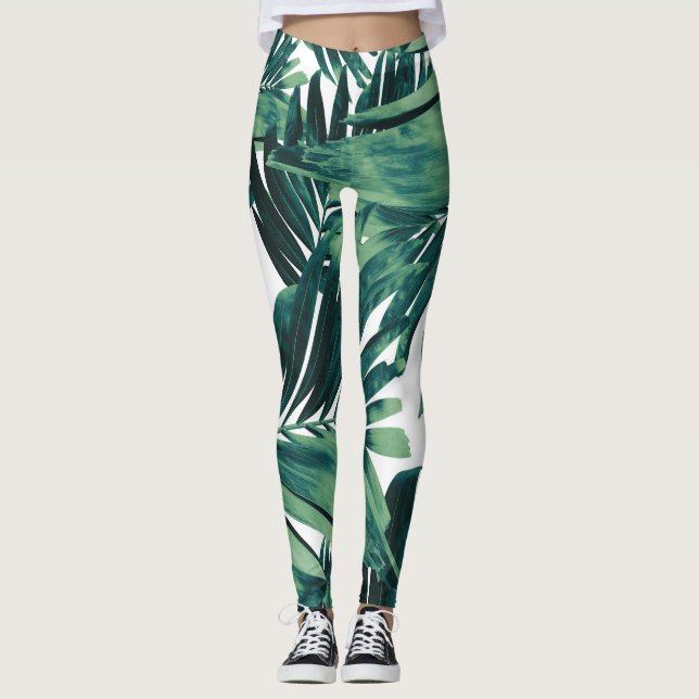 Palm Blätter Muster Liebe #1 #tropical #wall #deco Leggings (Vorderseite)