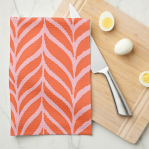 Palm Blätter Muster Orange & Pink Geschirrtuch