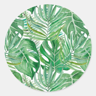 Palm-Blätter Runder Aufkleber