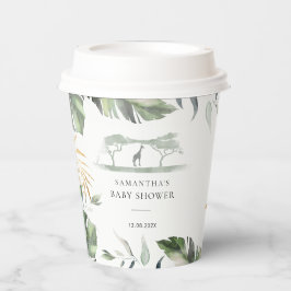 Palm Blätter Safari Giraffe Jungle Babydusche Pappbecher