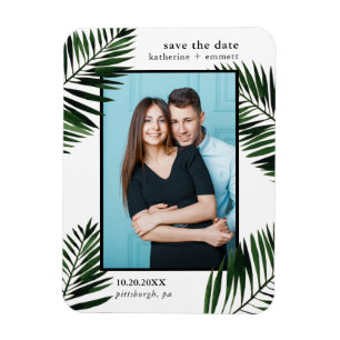 Palm-Blätter Save the Date Hochzeitsstift Foto Magnet