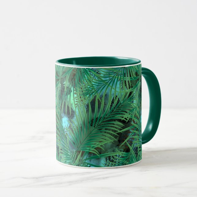Palm-Blätter Tasse (VorderseiteRechts)