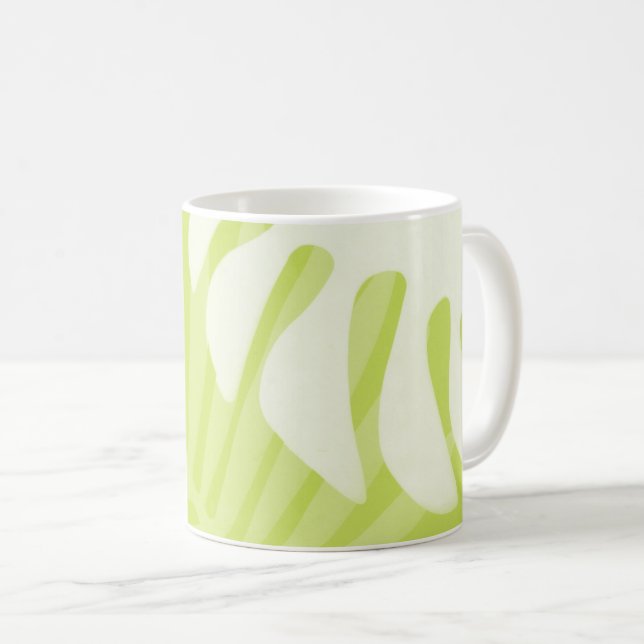 Palm Blätter Trio Lime Green Coffee Tasse (VorderseiteRechts)