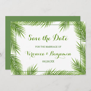 Palm Blätter Tropical Beach Hochzeit Save the Date