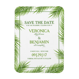 Palm Blätter Tropical Beach Hochzeit Save the Date Magnet